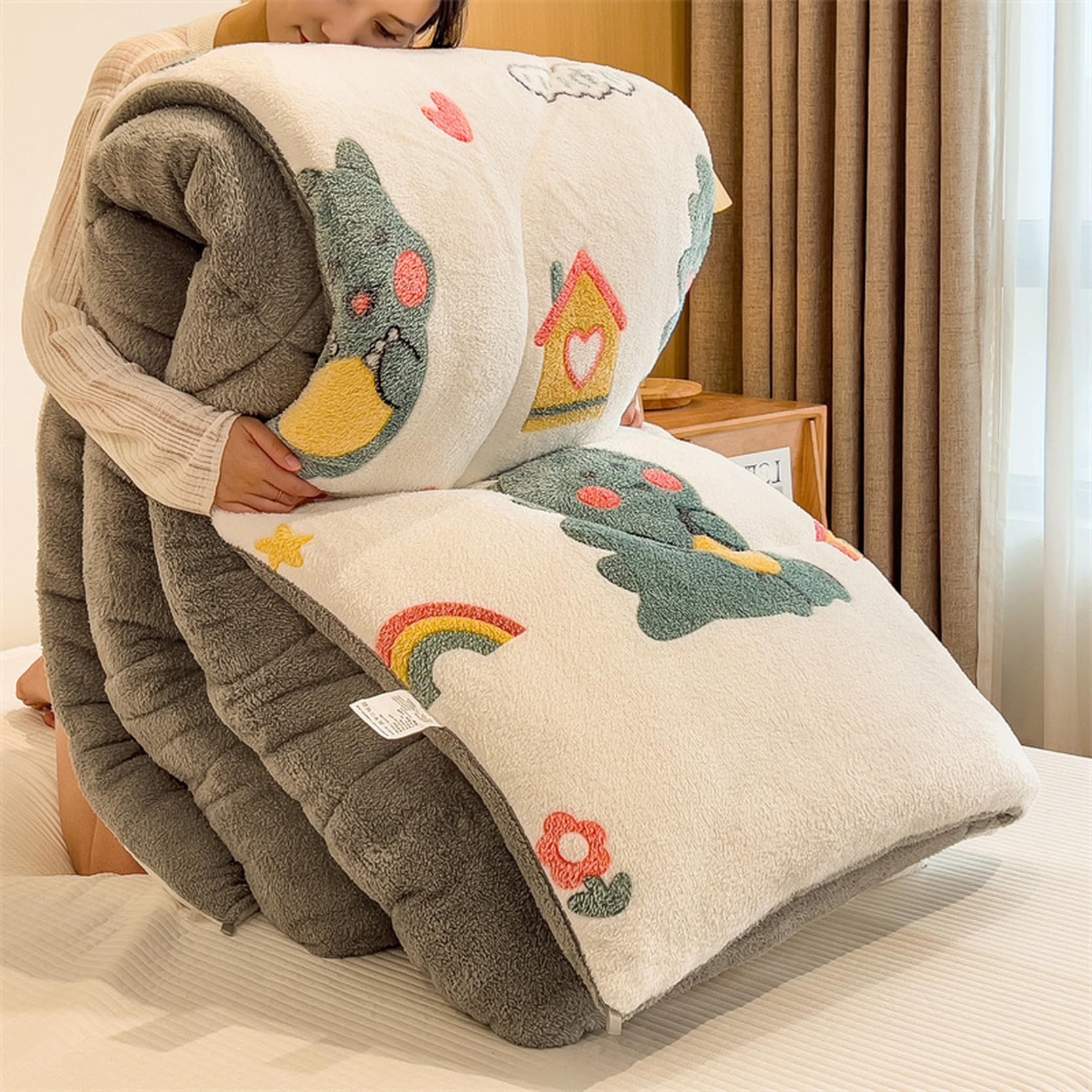  綿毛布セット 2枚 Amazon｜SCTX 毛布 シングル ダブル 二枚合わせ 柄13 ブランケット